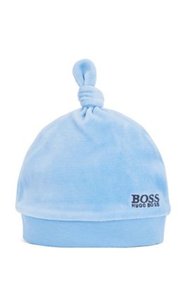 Baby beanie hat in cotton-blend velvet 