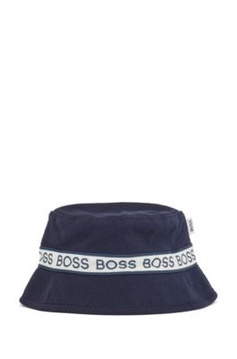 Boss Baby Hat In Reversible Cotton Jersey With Logo Details