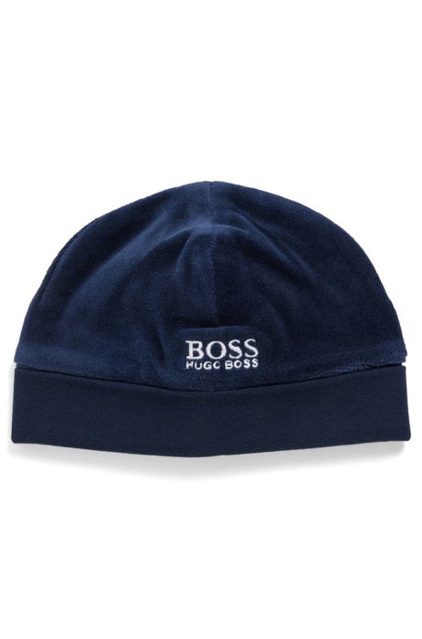 Baby logo beanie hat in an organic-cotton blend, Dark Blue