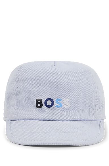 Baby reversible cap in lightweight cotton with logo details, Light Blue