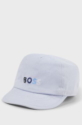 Baby reversible cap in lightweight cotton with logo details, Light Blue