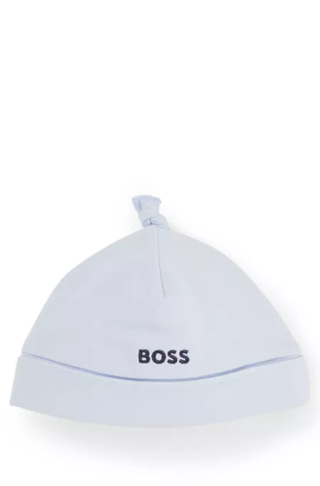 Bonnet pour bébé en coton pur à logo imprimé