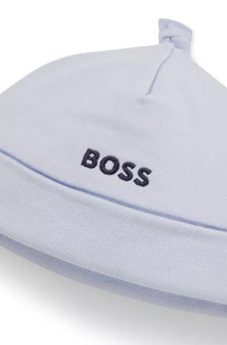 Bonnet pour bébé en coton pur à logo imprimé