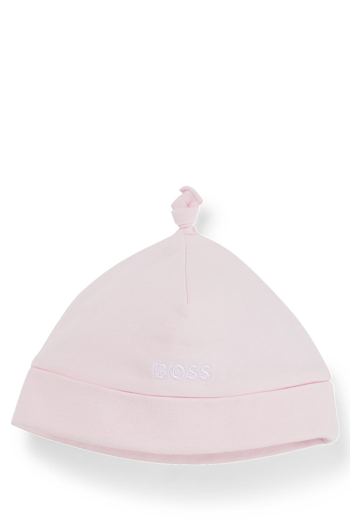 Baby hat in pure cotton with printed logo, light pink