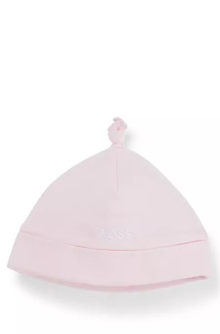 Bonnet pour bébé en coton pur à logo imprimé