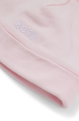 Cappello per neonati in puro cotone con logo stampato, Rosa chiaro