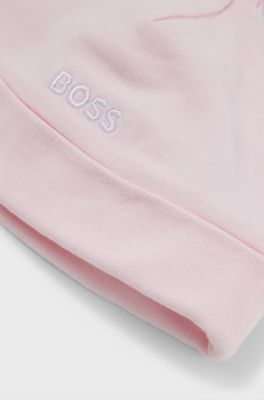 Cappello per neonati in puro cotone con logo stampato, Rosa chiaro