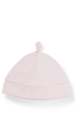 Cappello per neonati in puro cotone con logo stampato, Rosa chiaro