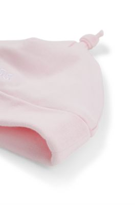 Cappello per neonati in puro cotone con logo stampato, Rosa chiaro