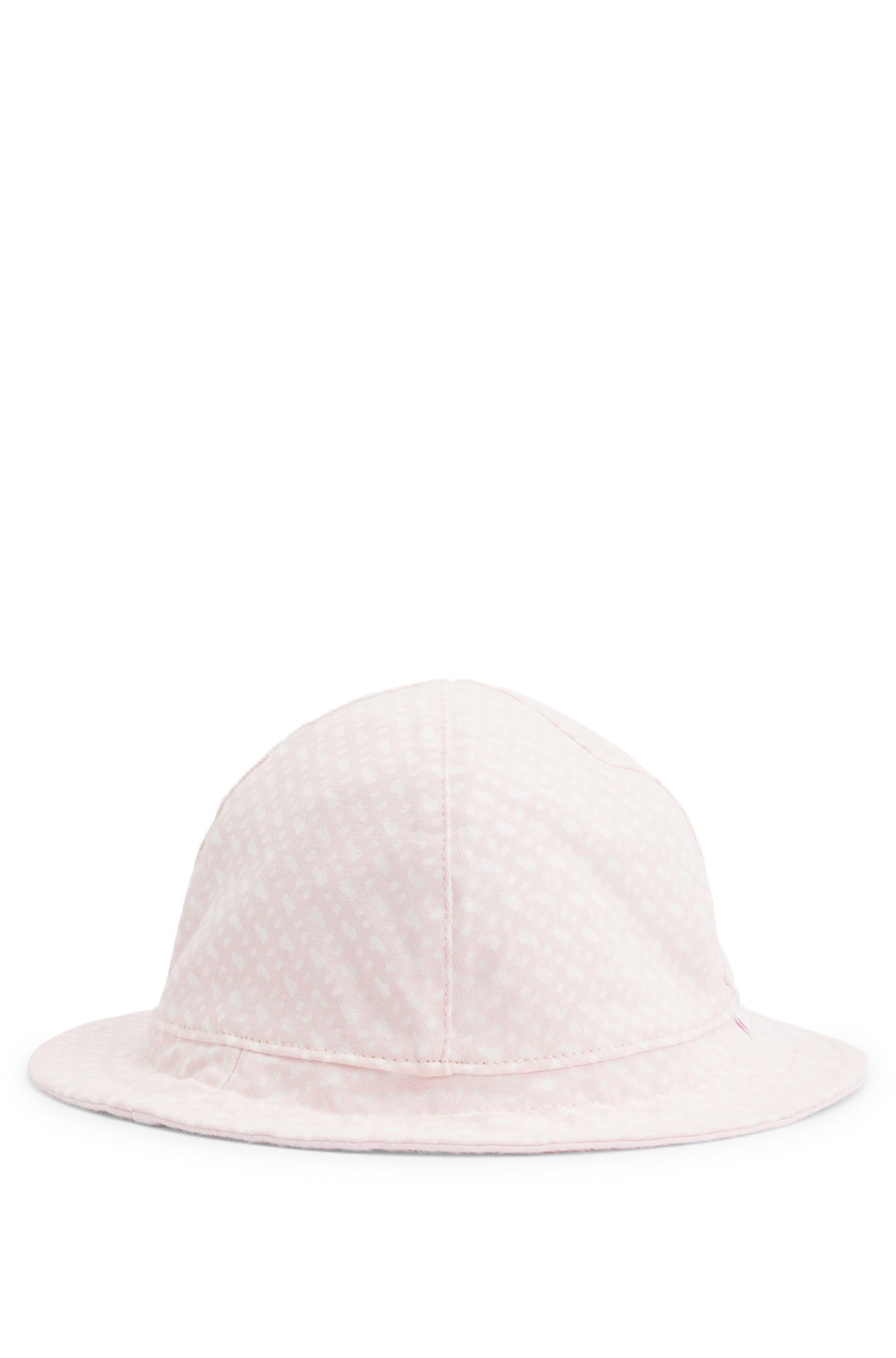 Baby reversible jersey hat with logo details, light pink