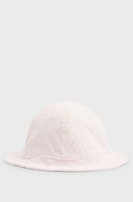 Baby reversible jersey hat with logo details, light pink