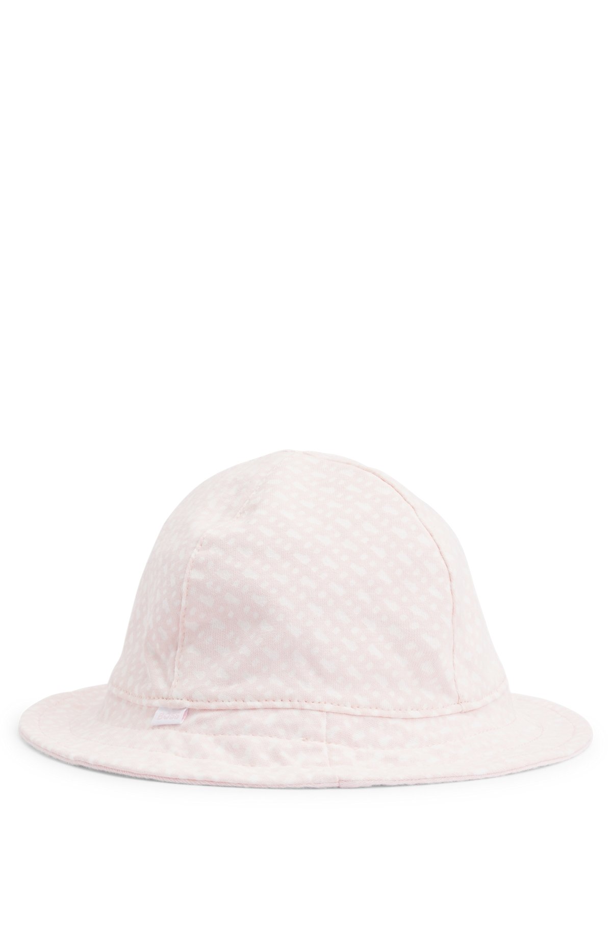 Baby reversible jersey hat with logo details, light pink