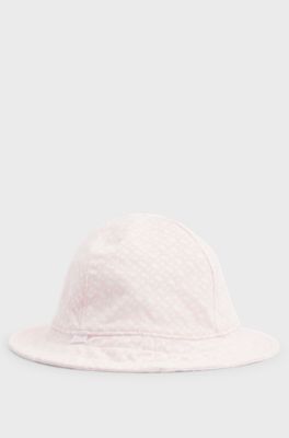 Baby reversible jersey hat with logo details, light pink
