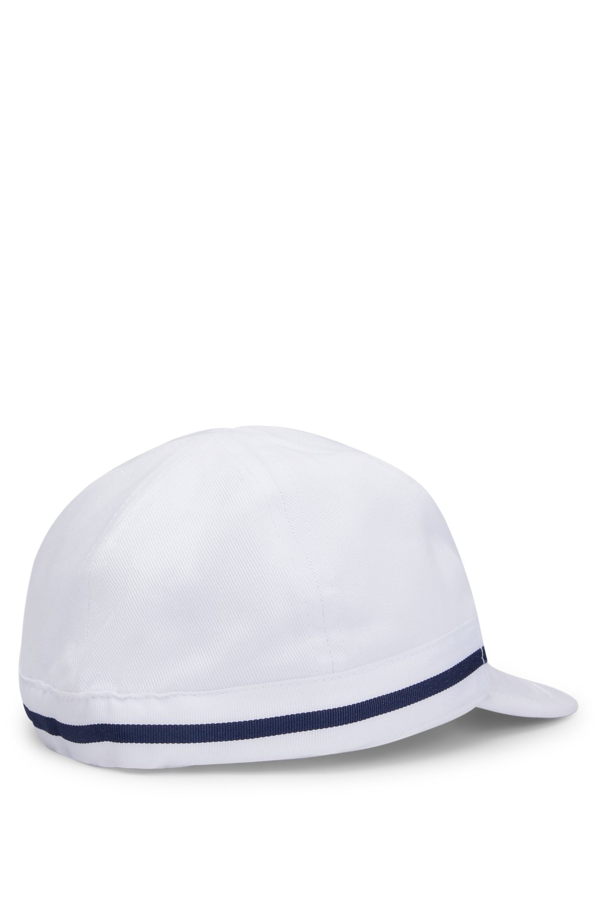Baby cap in cotton with logo label, White