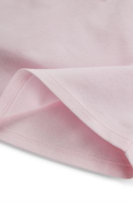Baby polo dress in stretch cotton with logo details, light pink
