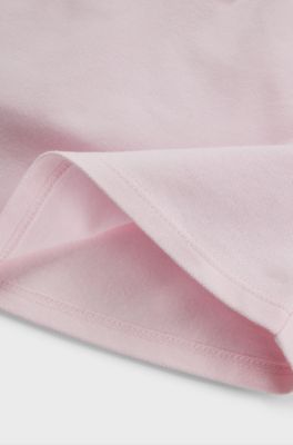 Baby polo dress in stretch cotton with logo details, light pink