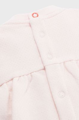 Baby dress with long sleeves and embroidered logo, Light Pink