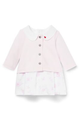 Gift-boxed two-in-one baby dress, White