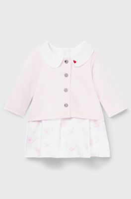 Gift-boxed two-in-one baby dress, White