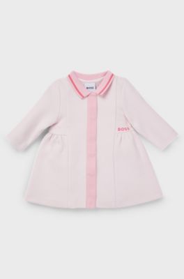Baby-Polokleid mit Logo-Print, Hellrosa