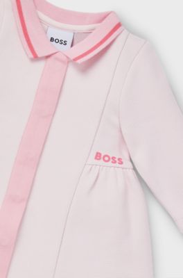 Baby-Polokleid mit Logo-Print, Hellrosa