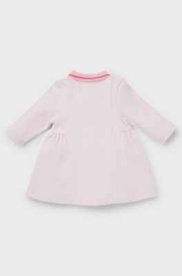 Baby-Polokleid mit Logo-Print, Hellrosa