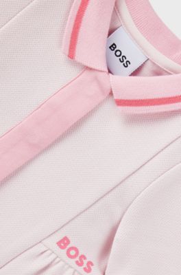 Baby-Polokleid mit Logo-Print, Hellrosa