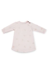 Baby-Kleid aus Baumwoll-Mix mit Allover-Logo-Print, Hellrosa