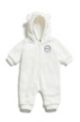 Baby sherpa all-in-one with branded badge, White
