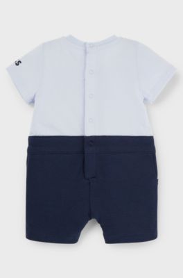Baby two-in-one playsuit with logo details, Light Blue