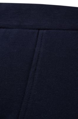 Baby tracksuit bottoms in French terry with logo print, Dark Blue