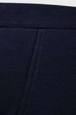 Baby tracksuit bottoms in French terry with logo print, Dark Blue
