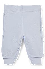 Baby cotton-blend tracksuit bottoms with logo details, Light Blue