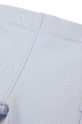 Baby cotton-blend tracksuit bottoms with logo details, Light Blue