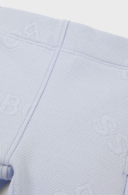 Baby cotton-blend tracksuit bottoms with logo details, Light Blue