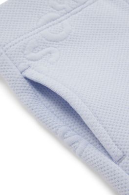 Baby cotton-blend tracksuit bottoms with logo details, Light Blue