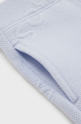 Baby cotton-blend tracksuit bottoms with logo details, Light Blue