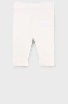 Baby leggings with logo-print hem, light pink