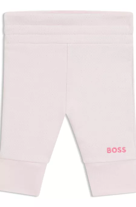 Bas de survêtement pour bébé en coton mélangé avec logo brodé