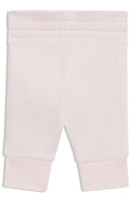 베이비 자수 로고 코튼 블렌드 트랙슈트 팬츠, 라이트 핑크