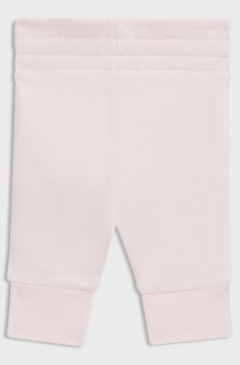 Baby cotton-blend tracksuit bottoms with embroidered logo, light pink