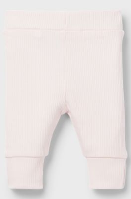 Baby leggings in a striped stretch-cotton blend, Light Pink