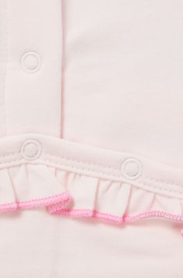 Legedragt til babyer i bomuld med logotryk og grafik, Lys pink
