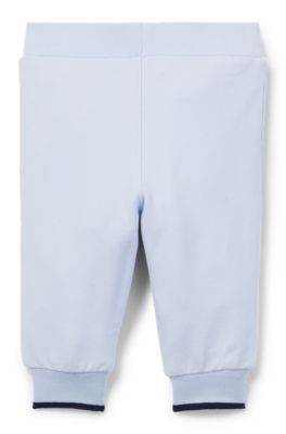 Baby tracksuit bottoms in French terry with logo print, Light Blue