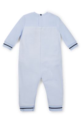 ベビー オールインワン ストライプ コットンブレンド, ライトブルー