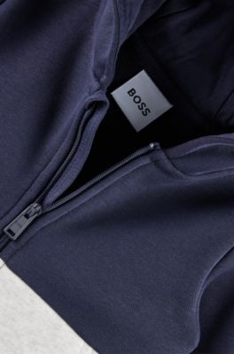 Heldragt i babyfleece med logobroderi, M&oslash;rkebl&aring;