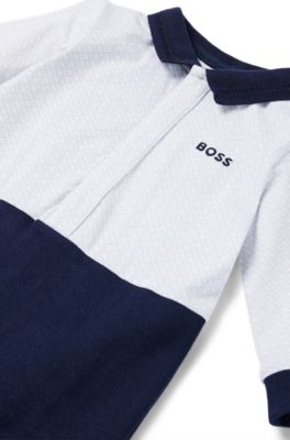 Baby all-in-one with polo collar, Dark Blue