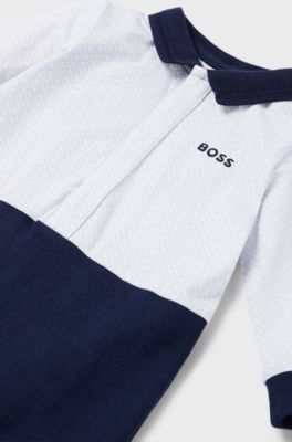 Baby all-in-one with polo collar, Dark Blue