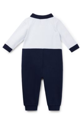 Baby all-in-one with polo collar, Dark Blue