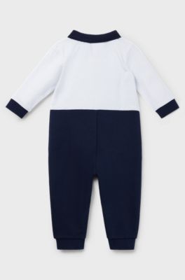 Baby all-in-one with polo collar, Dark Blue